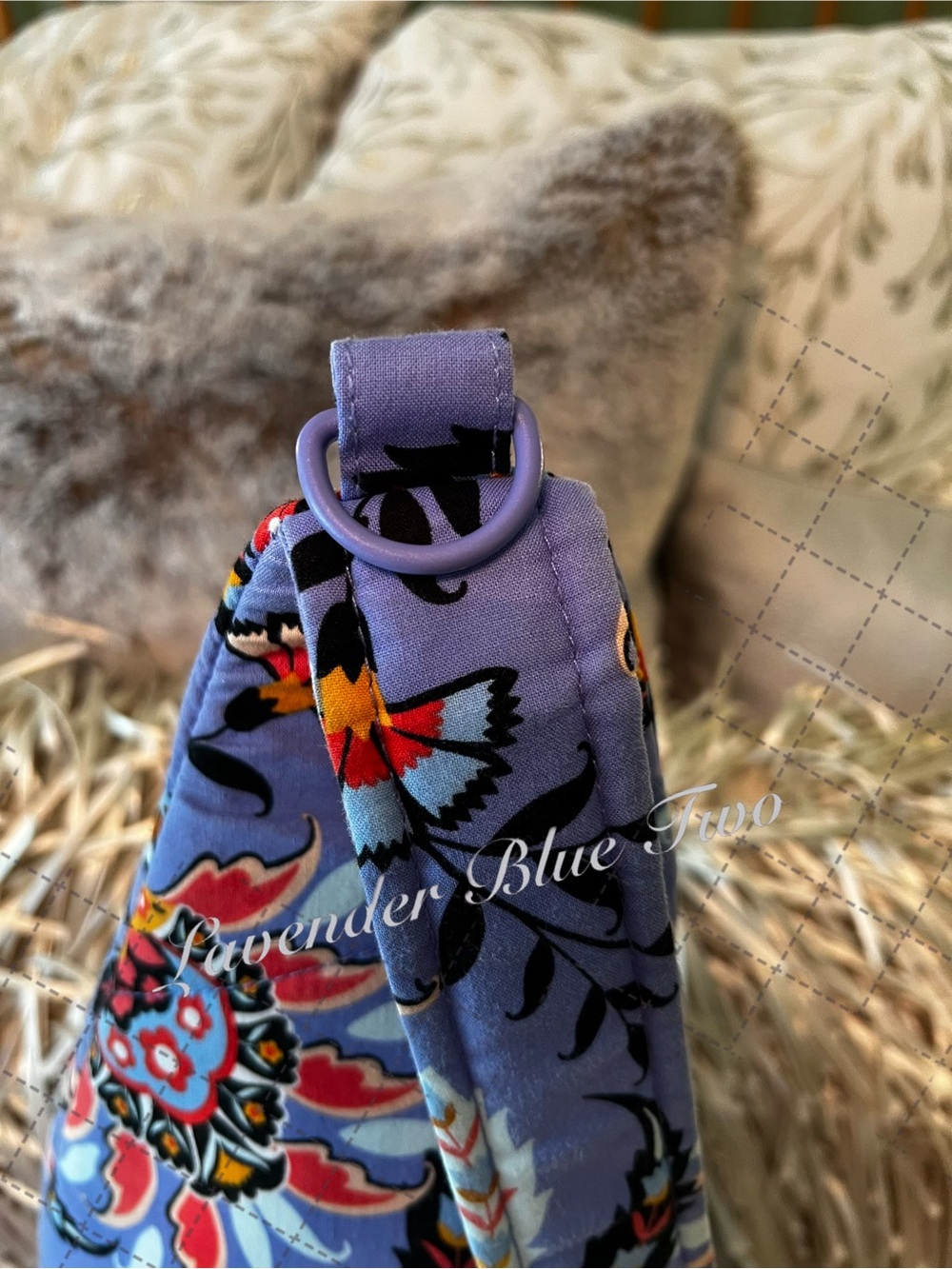 VERA BRADLEY Mural Garden Essentials Lighten Up Sling Lavender Purple Orange Flo - Picture 9 of 14